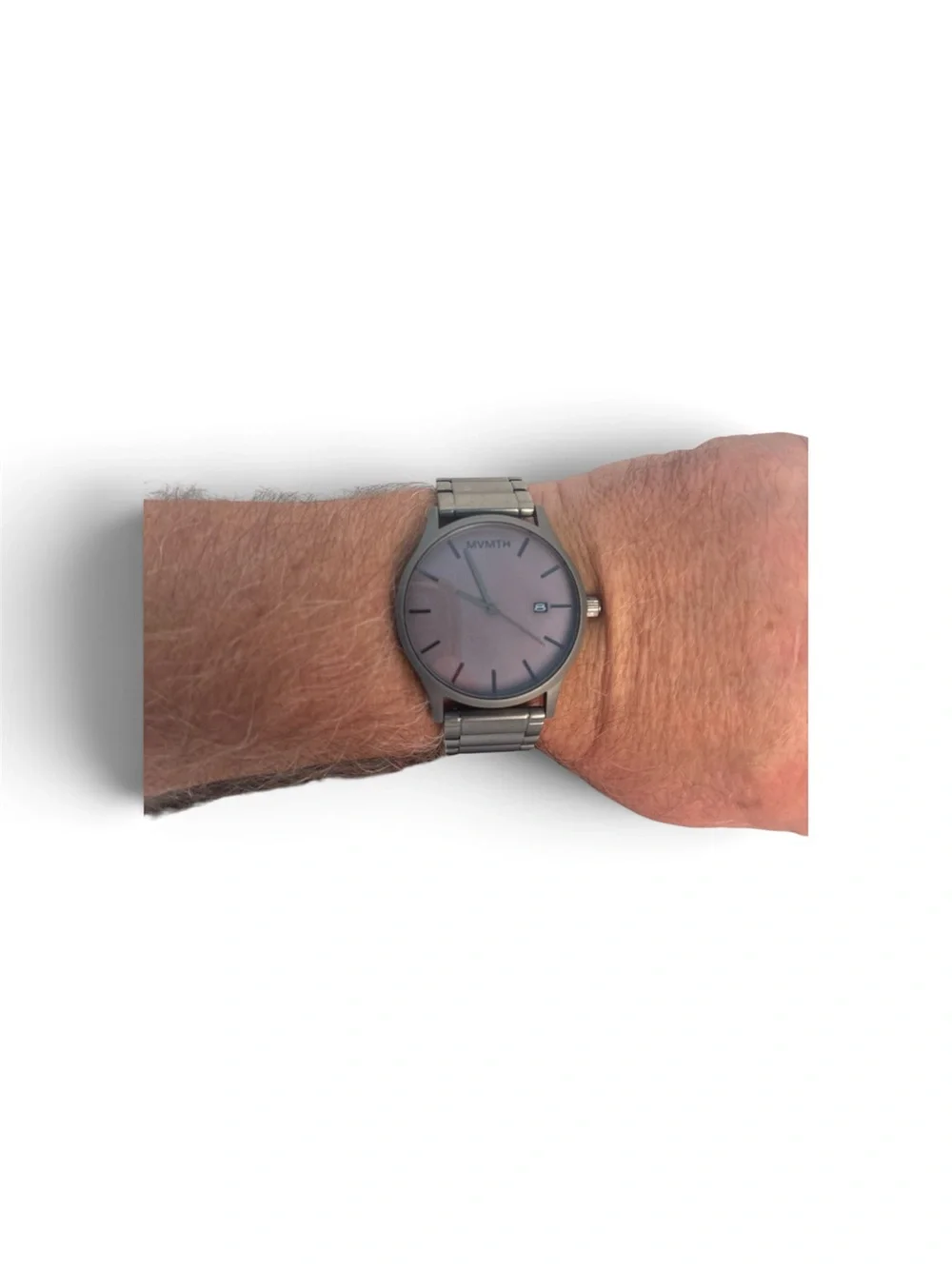 MVMT Silver Stainless Steel Watch 45MM with Light Gray Dial & Date (PM100245)